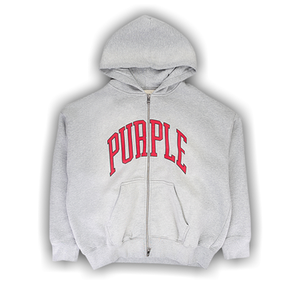 PURPLE BRAND Collegiate Zip Up Hoodie 'Heather'