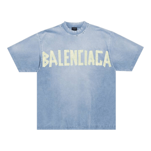 Balenciaga Tape Type Medium Fit T-Shirt 'Faded Blue'