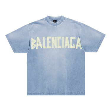 Balenciaga Tape Type Medium Fit T-Shirt 'Faded Blue'