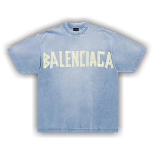 Balenciaga Tape Type Medium Fit T-Shirt 'Faded Blue'