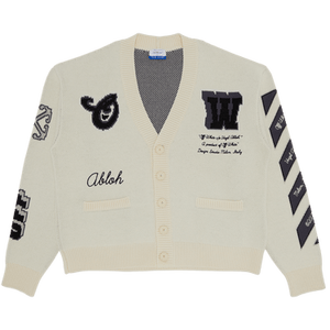 Off-White Varsity Knit Cardigan 'Cream/Black'