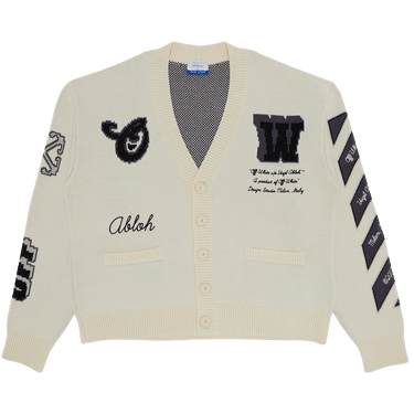 Off-White Varsity Knit Cardigan 'Cream/Black'
