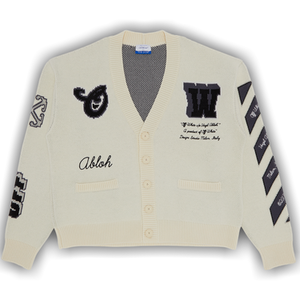 Off-White Varsity Knit Cardigan 'Cream/Black'