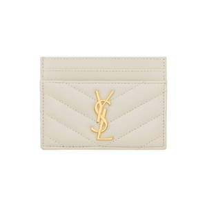 Saint Laurent Logo Plaque Cardholder 'Vintage White'