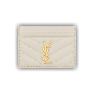 Saint Laurent Logo Plaque Cardholder 'Vintage White'