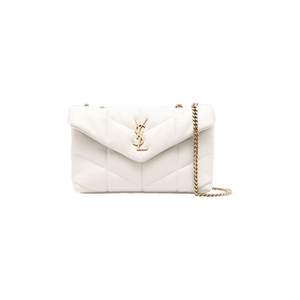 Saint Laurent Puffer Toy Quilted Shoulder Bag 'Vintage White'