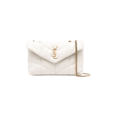 Saint Laurent Puffer Toy Quilted Shoulder Bag 'Vintage White'