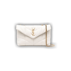 Saint Laurent Puffer Toy Quilted Shoulder Bag 'Vintage White'