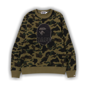 BAPE 1st Camo Pattern Ape Head Crewneck 'Green'