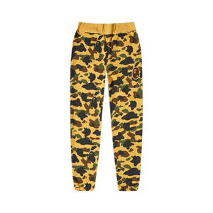 BAPE 1St Camo Ape Head Patched Sweatpants 'Yellow'