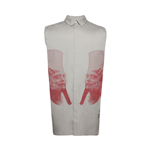 Rick Owens Ron Jumbo Outershirt 'Pearl/Cardinal Red'