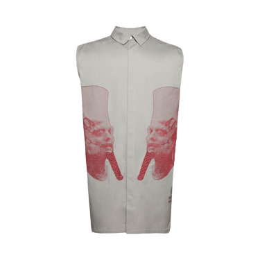 Rick Owens Ron Jumbo Outershirt 'Pearl/Cardinal Red'
