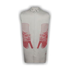 Rick Owens Ron Jumbo Outershirt 'Pearl/Cardinal Red'