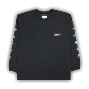 PURPLE BRAND Textured Jersey Long-Sleeve Tee 'Black'