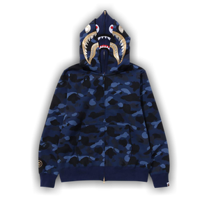 BAPE Color Camo Double Shark Full Zip Hoodie 'Navy'
