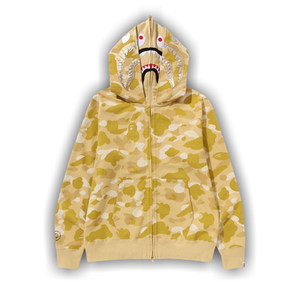 BAPE Color Camo Double Shark Full Zip Hoodie 'Yellow'