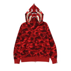 BAPE Color Camo Double Shark Full Zip Hoodie 'Red'