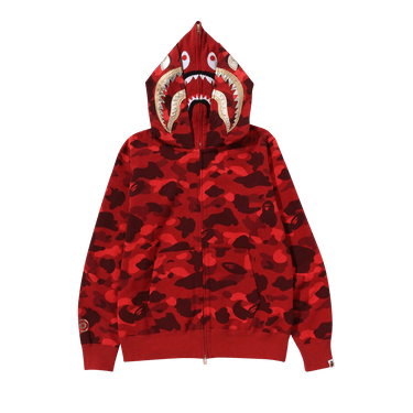 BAPE Color Camo Double Shark Full Zip Hoodie 'Red'