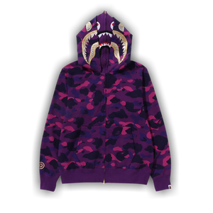 BAPE Color Camo Double Shark Full Zip Hoodie 'Purple'