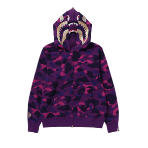 BAPE Color Camo Double Shark Full Zip Hoodie 'Purple'