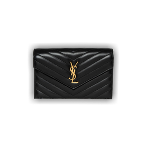 Saint Laurent Envelope Chain Wallet 'Noir'