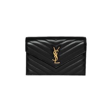 Saint Laurent Envelope Chain Wallet 'Noir'
