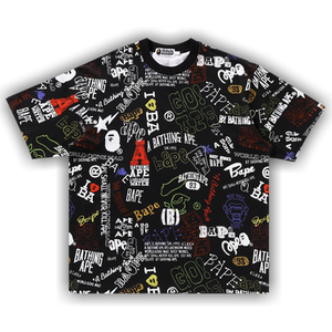 BAPE Hand Draw Pattern Relaxed Fit Tee 'Black'