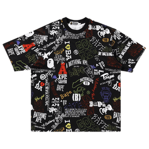 BAPE Hand Draw Pattern Relaxed Fit Tee 'Black'