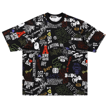 BAPE Hand Draw Pattern Relaxed Fit Tee 'Black'