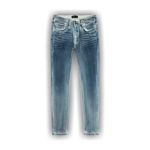 PURPLE BRAND Stained Cobalt Low Rise Slim Jeans 'Light Indigo'