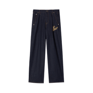 Off-White 90s Logo Crop Flare Jeans 'Raw Blue/Gold'