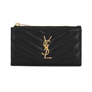 Saint Laurent Zipped Fragments Credit Card Case 'Noir'