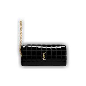 Saint Laurent Cassandre Matelassé Carré Pouch On Chain 'Noir'