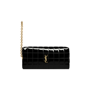 Saint Laurent Cassandre Matelassé Carré Pouch On Chain 'Noir'