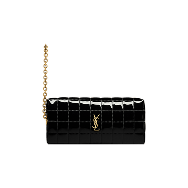 Saint Laurent Cassandre Matelassé Carré Pouch On Chain 'Noir'
