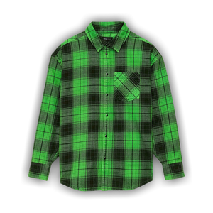 PURPLE BRAND Plaid Western Shirt 'Green'