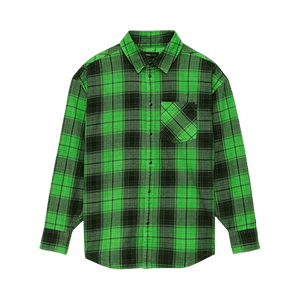 PURPLE BRAND Plaid Western Shirt 'Green'