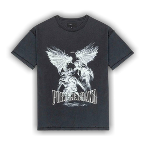 PURPLE BRAND Textured Inside Out Tee 'Black'