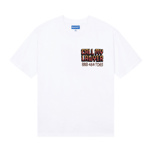 Market Call My Lawyer Sign T-Shirt 'White'