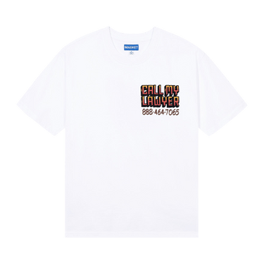 Market Call My Lawyer Sign T-Shirt 'White'