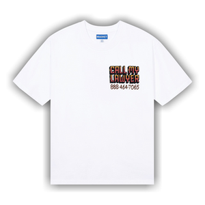 Market Call My Lawyer Sign T-Shirt 'White'