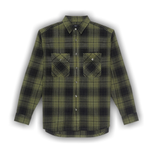 PURPLE BRAND Plaid Flannel Long-Sleeve Shirt 'Green'
