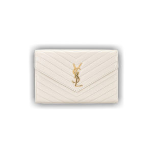 Saint Laurent Cassandre Chain Wallet 'Blanc Vintage'