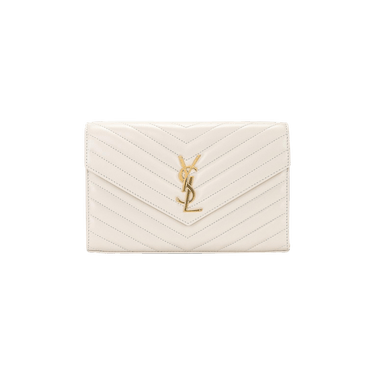 Saint Laurent Cassandre Chain Wallet 'Blanc Vintage'