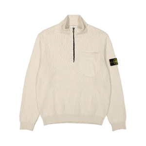 Stone Island Half Zip Textured Knit Sweater 'Natural Beige'