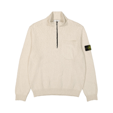 Stone Island Half Zip Textured Knit Sweater 'Natural Beige'