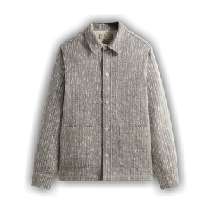 Kith Slub Boucle Boxy Collared Overshirt 'Ink'