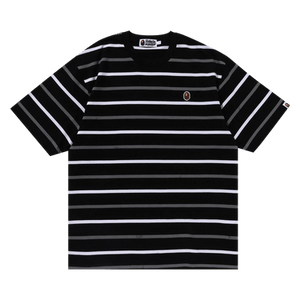 BAPE Ape Head One Point Stripe Tee 'Black'