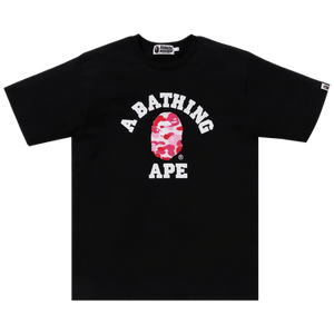 BAPE ABC Camo College Organic Tee 'Black/Pink'