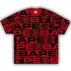 BAPE Lux Sport Pattern Oversized Tee 'Red'